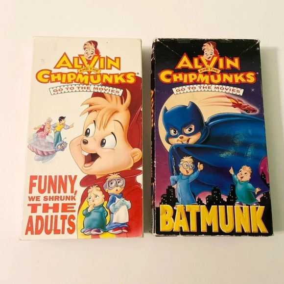 Lot of 2 Alvin and the Chipmunks  VHS Tapes Go to the Movies Batmunk - Picture 1 of 10